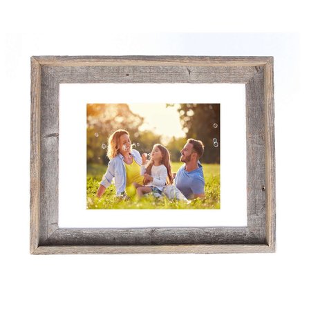 Barnwoodusa Rustic Signature Reclaimed 16x20 Wood Picture Frame (11x14 White Mat) 672713211532
